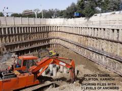 Shoring with 3 Level Anchors